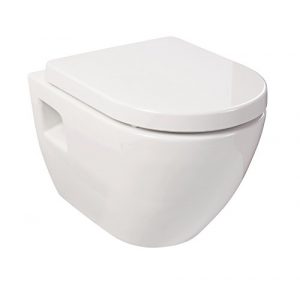 Wand-WC-Set | Hänge-WC | Design Style | Weiß | Inklusive WC-Sitz mit Soft-Close-Absenkautomatik | Tiefspüler | Toilette