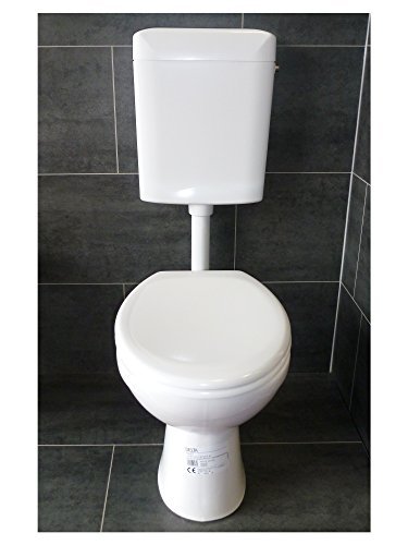 WC SET Komplettset Stand-WC Tiefspüler mit WC-Sitz und Aufputz Spülkasten von WISA alpinweiß