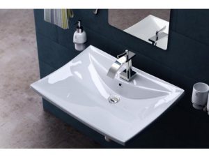 BTH: 60x44x16 cm Design Aufsatzwaschbecken / Hängewaschbecken Brüssel709, aus Keramik, Waschtisch, Waschbecken, Waschtisch,