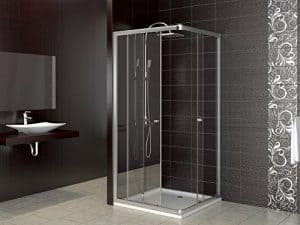 Dusche Duschkabine Schiebetür Eckdusche Duschabtrennung Duschschiebetür Glas 80x80