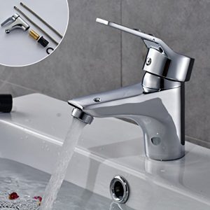 Auralum® Design Chrom Wasserhahn Armatur Einhebel Einhandmischer Waschtischarmatur Badezimmer Armaturen